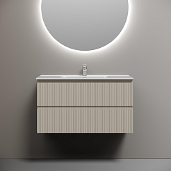 Sancos Тумба с раковиной Snob R 90 beige soft раковина CN7002 – фотография-3