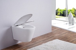 Esbano Унитаз Clavel подвесной безободковый белый матовый – фотография-6