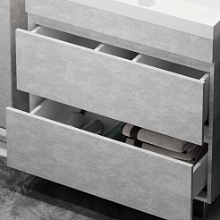 Водолей Тумба с раковиной Бест 80 белый камень – фотография-8