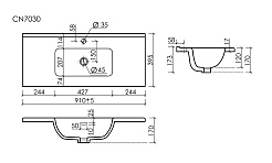 Ceramicanova Мебельная раковина Compact 91 CN7030 белая – фотография-5