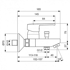 Vidima Смеситель для ванны и душа UNO BA322AA – фотография-2