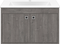 Misty Тумба с раковиной Пайн 70 подвесная дуб уайт-ривер серо-коричневый – фотография-1