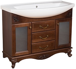 Bas Тумба с раковиной Версаль 105, орех, вставки стекло – фотография-1