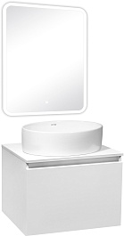 Runo Мебель для ванной Бари 60 Ovale подвесная белая – фотография-1