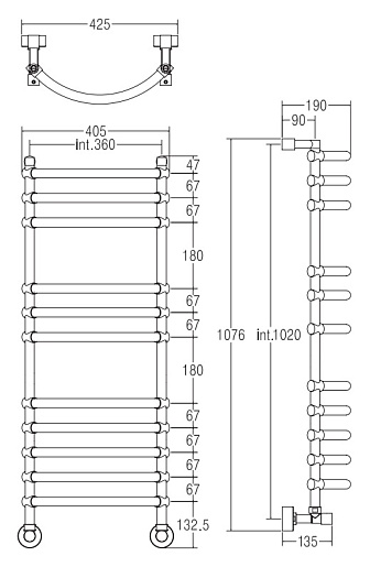 Margaroli Полотенцесушитель Luna 434-11 бронза – фотография-2