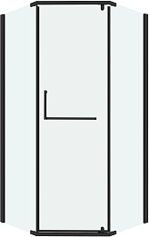 Grossman  Душевой уголок Pragma 90x90x195 профиль черный матовый стекло прозрачное – фотография-1