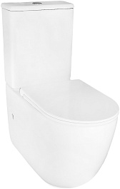 Azario Унитаз-компакт Riano AZ-1307A безободковый с бачком с сиденьем микролифт белый – фотография-1