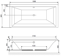 Am.Pm Панель фронтальная для ванны Admire 190x90 – фотография-3