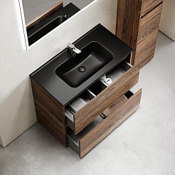 Sancos Тумба с раковиной Libra Floor 80 дуб чарльстон раковина Element 81 CN7005MB – фотография-3