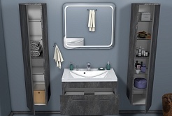 Какса-а Мебель для ванной Кристалл 80 серая – фотография-4