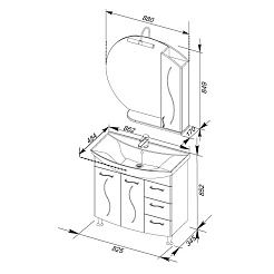 Aquanet Мебель для ванной "Моника 85" белый – фотография-6