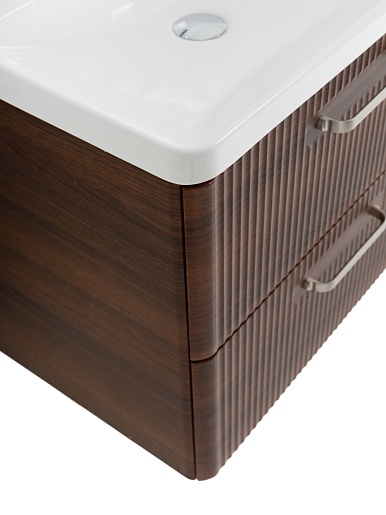 BelBagno Тумба с раковиной Due 60 подвесная Noce ручки Матовый атласный никель – картинка-3