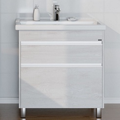 СанТа Мебель для ванной Уран 80 светлое дерево – фотография-4