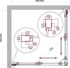 BelBagno Душевой уголок Luce 90/90 LUCE-A-2-90-C-Cr профиль хром стекло прозрачное – фотография-7