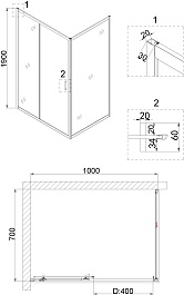 Niagara Душевой уголок Nova NG-82-10АВ-А70В – фотография-3