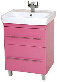 Misty Тумба с раковиной Елена 60 розовая – фотография-1