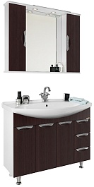 Водолей Мебель для ванной Лира 105 венге с б/к – фотография-1
