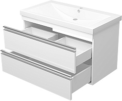 Misty Тумба с раковиной Ингрид 90 подвесная белая – фотография-4