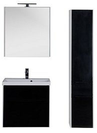 Aquanet Тумба с раковиной "Латина 70" черная 2 ящика (180033) – фотография-4