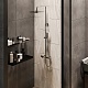 Paini Система душевая Nove 09CR687THQ250F3Q80 с термоcтатом, фиксированный излив, квадр лейки, хром – фотография-6