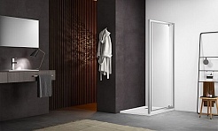 Aquatek Душевая дверь в нишу Ария 80x200 AQ ARI PI 08020CH профиль хром стекло прозрачное – фотография-4