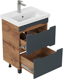 Onika Тумба с раковиной Айленд 60 графит/дуб крафт – фотография-4