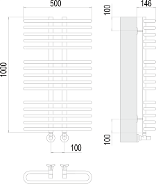 Terminus Полотенцесушитель водяной Сахара П15 500x1000 хром – фотография-3