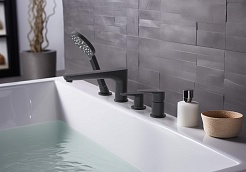 Aquatek Смеситель на борт ванны Бетта AQ1148MB матовый черный – фотография-3