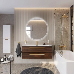 BelBagno Мебель для ванной Eco Cer-N 120 орех шоколад софт CZR-8073-120 ручки сатиновое золото – фотография-2