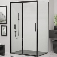 RGW Душевой уголок Leipzig LE-41B (LE-12B + Z-050-2B) 100x100 профиль черный стекло прозрачное