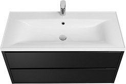 Акватон Тумба под раковину Римини 100 чёрный глянец – фотография-2