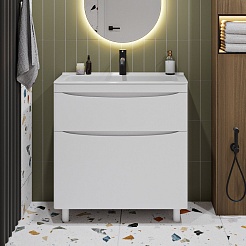 Vivon Тумба под раковину Ostin 80 напольная белая матовая – фотография-6