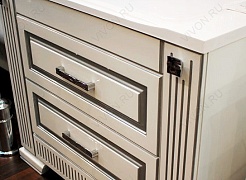 Opadiris Мебель для ванной "Оникс 100" серебряная патина – фотография-3