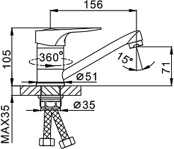 Frap Смеситель для кухни H04 F4504-2 хром – фотография-2