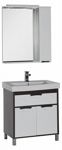 Aquanet Зеркальный шкаф "Гретта 75" венге – картинка-5