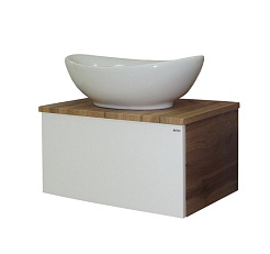 Misty Мебель для ванной Ива 60 белая/дуб – фотография-9