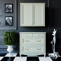 ValenHouse Шкаф подвесной Лиора 90 слоновая кость, фурнитура золото – фотография-3