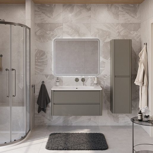 Cezares Тумба с раковиной без отверстия под смеситель Relax 100 подвесная сатин – картинка-15