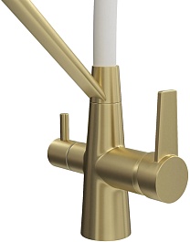 Teymi Смеситель для кухни Solli T10273 золото матовое/белый – фотография-3