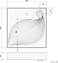 Madera Раковина под стиральную машину List 60x60 – фотография-10