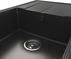 Teymi Мойка кухонная Hanna Smart 74 кварцевая черная матовая – фотография-4