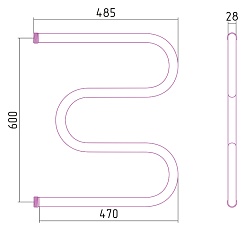 Стилье Полотенцесушитель М-образный 60х50 – фотография-3