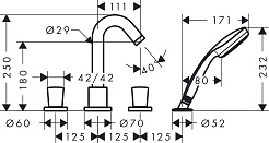 Hansgrohe Смеситель Logis 71314000 на борт ванны – фотография-2