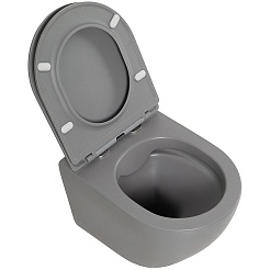 BelBagno Унитаз подвесной Colorato BB062CHR-GR безободковый – фотография-5