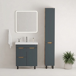 Onika Тумба с раковиной Айленд 70 графит/дуб крафт – фотография-9