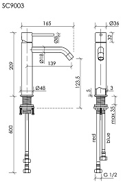 Sancos Смеситель для раковины Etna брашированное золото PVD покрытие SC9003BG – фотография-3