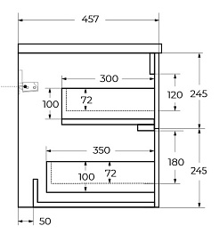 Cezares Тумба с раковиной Duet 60 подвесная CZR-8095-60 bianco lucido – фотография-5