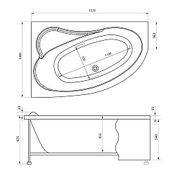 Aquanet Акриловая ванна Luna R – фотография-5