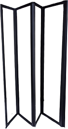 Ceruttispa Шторка на ванну Bouna-B 8325 профиль черный стекло прозрачное – фотография-2