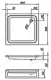 Kolpa San  Поддон для душа Kolpa San Pearl 90 – фотография-3